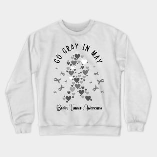 Go Gray In May Gray Awareness Ribbon (Brain Tumor/Cancer) Crewneck Sweatshirt
